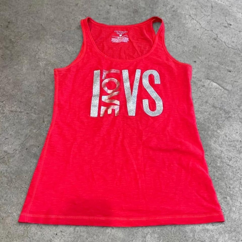 y2k victoria's secret red graphic tank large